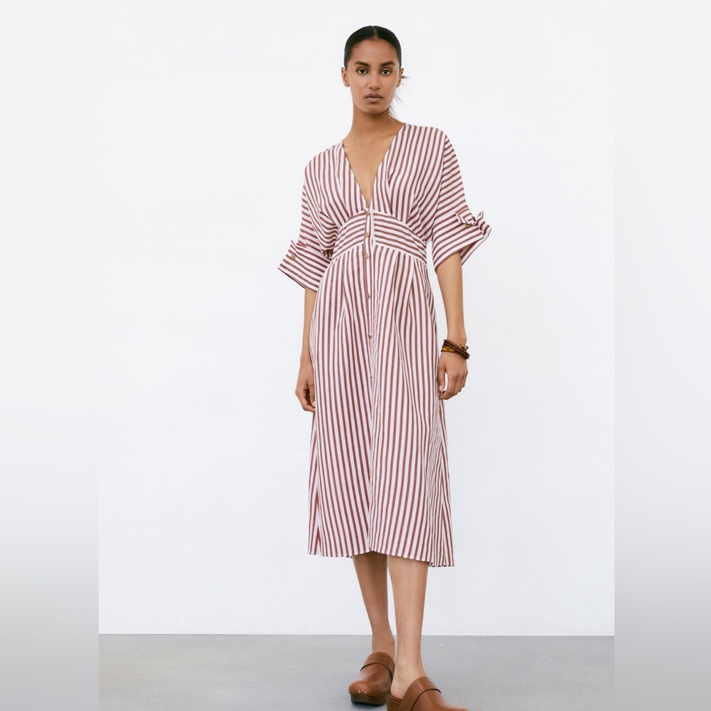 STRIPED SHIRT DRESS
